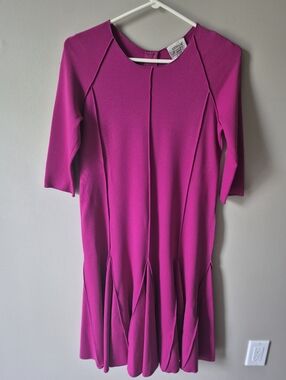 Armani Collezioni Hot Pink Stretch Dress Size 6 Zipper Back Tailored